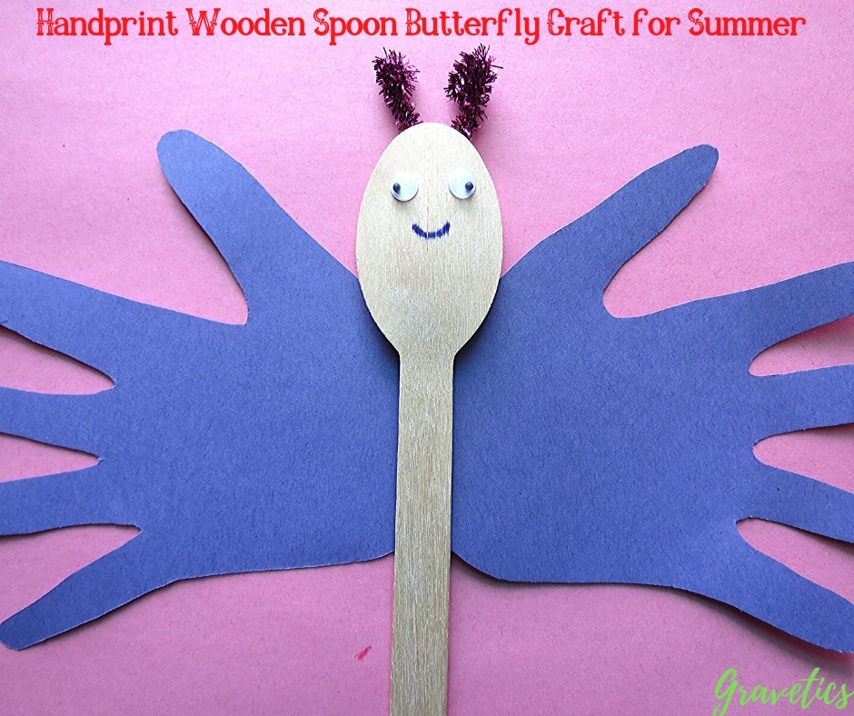 Handprint Wooden Spoon Butterfly Craft for Summer