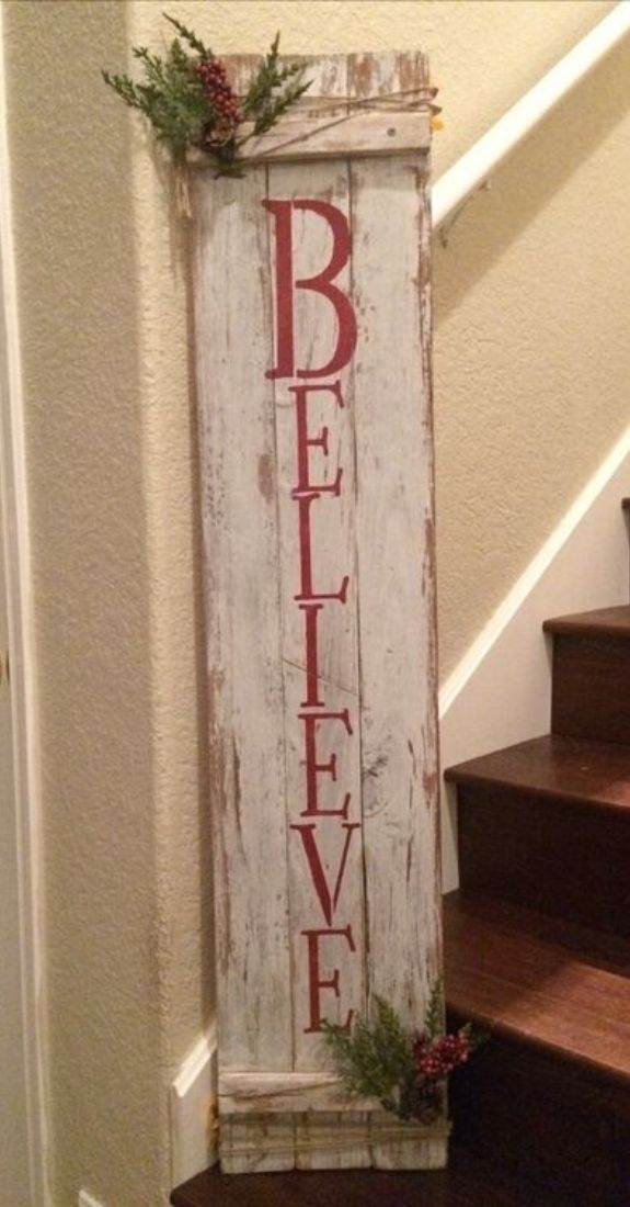 Believe pallet sign board