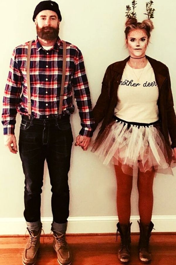 55 Creative Couples Halloween Costumes for an Unforgettable Night 3 Deer & Hunter Couple Costume
