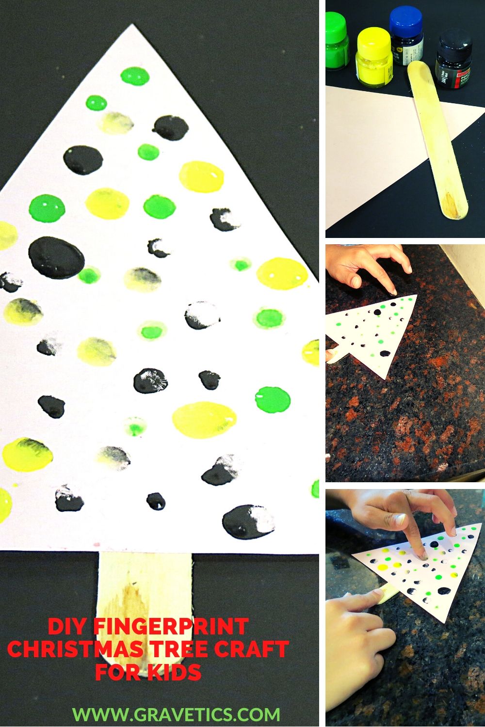 Fingerprint Christmas Tree Craft for Kids