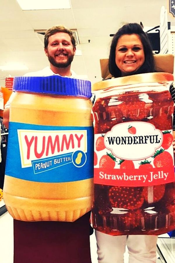 55 Creative Couples Halloween Costumes for an Unforgettable Night 13 Peanut Butter and Jelly Costume for Cosplay