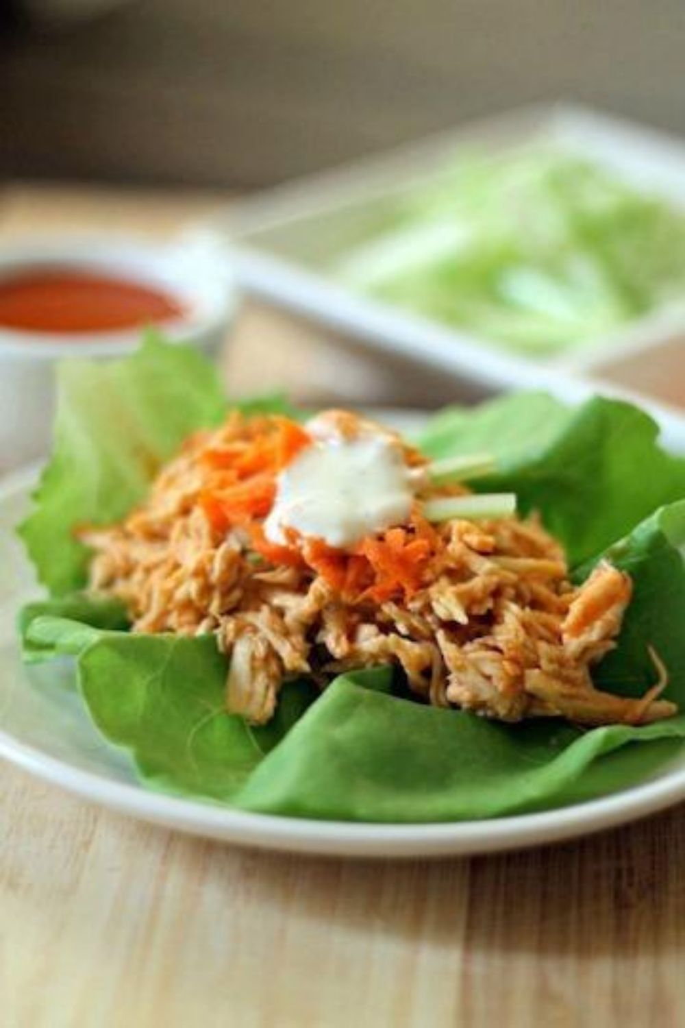 Buffalo Chicken Lettuce Wraps. (1)