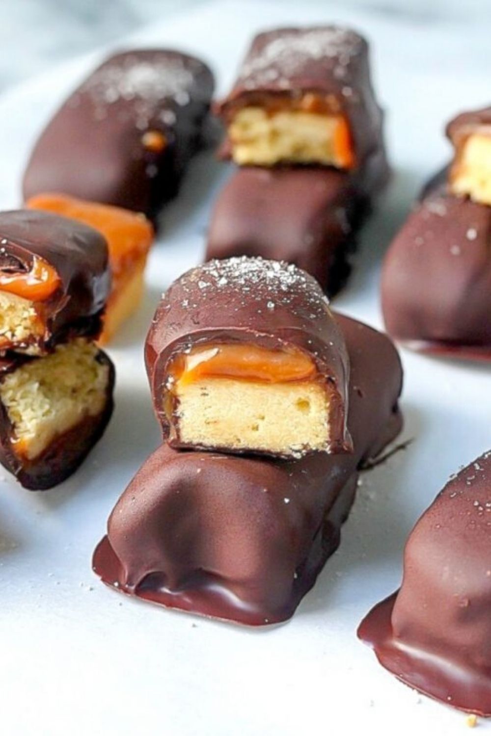 Dark Chocolate and Salted Caramel Twix Bars by Baker by Nature