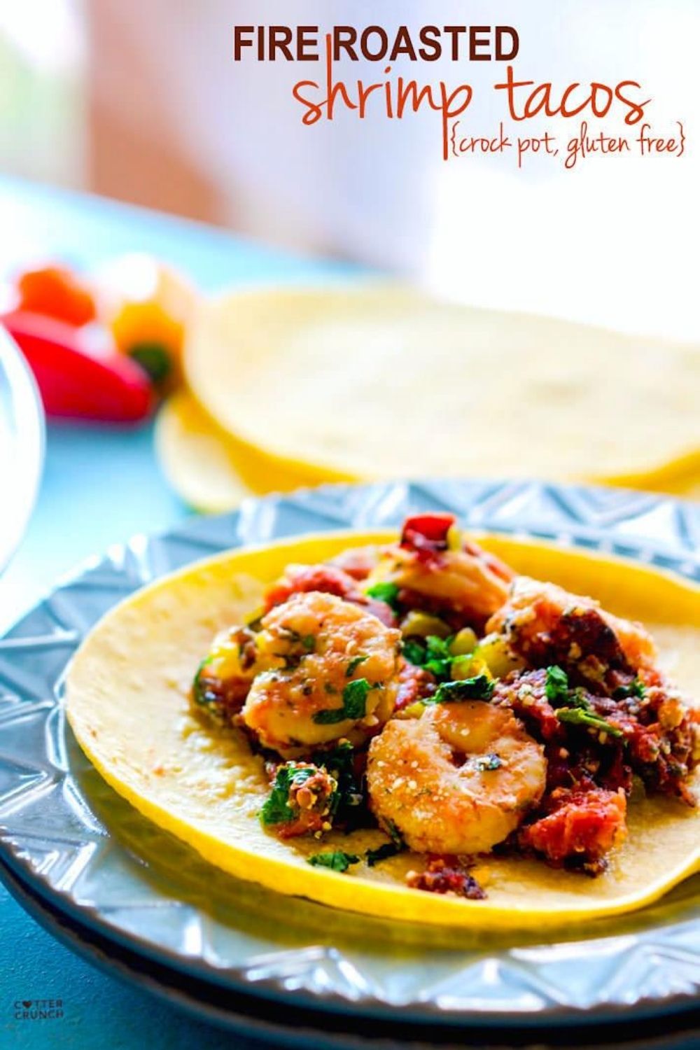 Fire Roasted Crock Pot Shrimp Tacos.