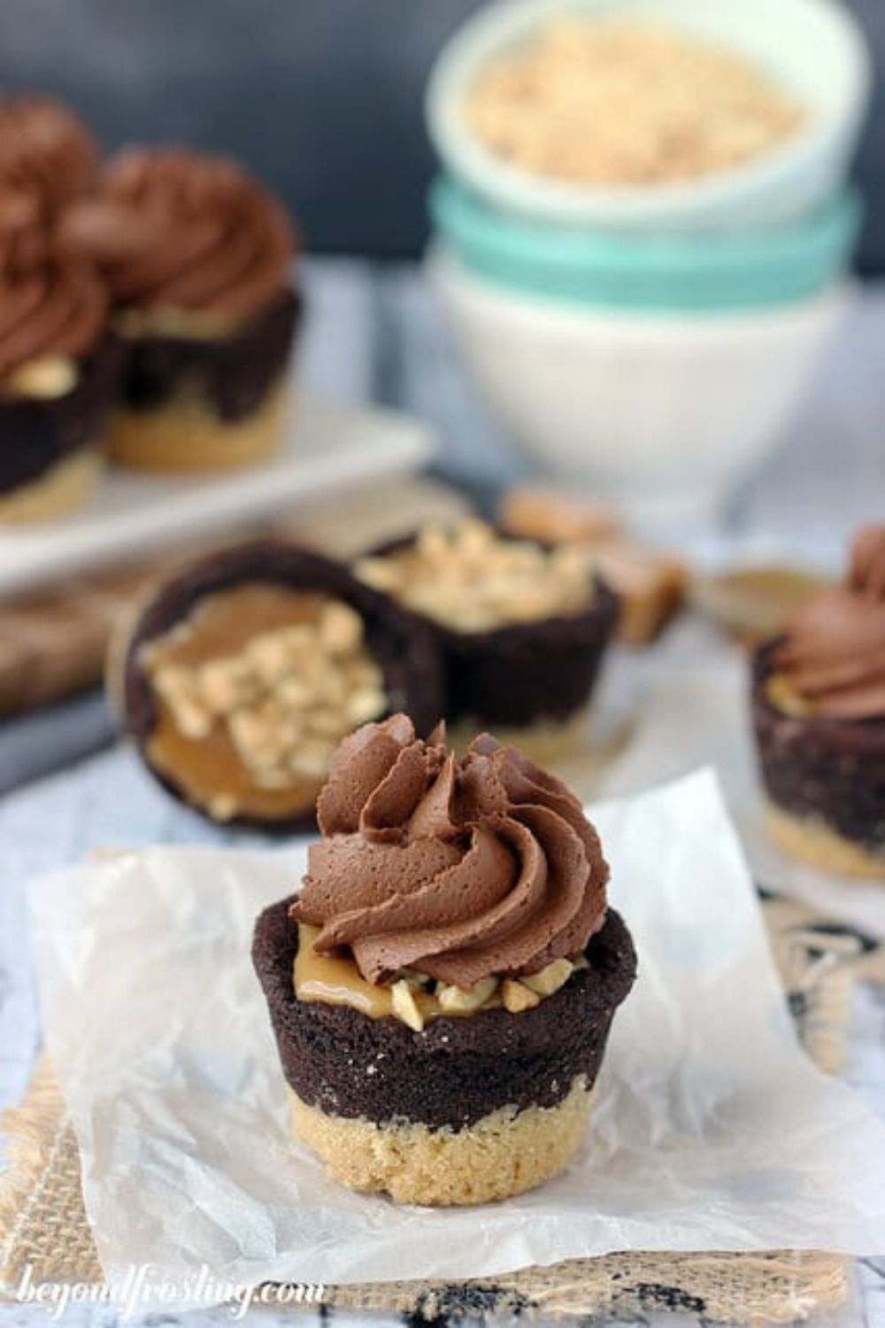 Homemade Snickers Cookie Cups by Beyond Frosting.j