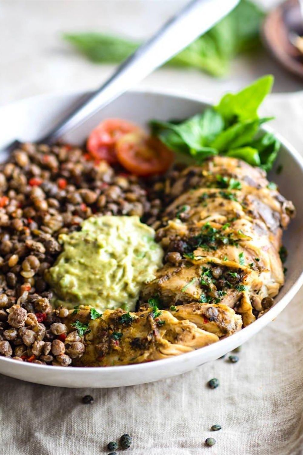 Simple Garlicky Green Crock-Pot Chicken And Lentils.