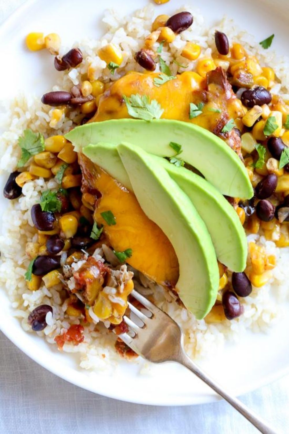Slow Cooker Salsa Chicken With Black Beans And Corn.