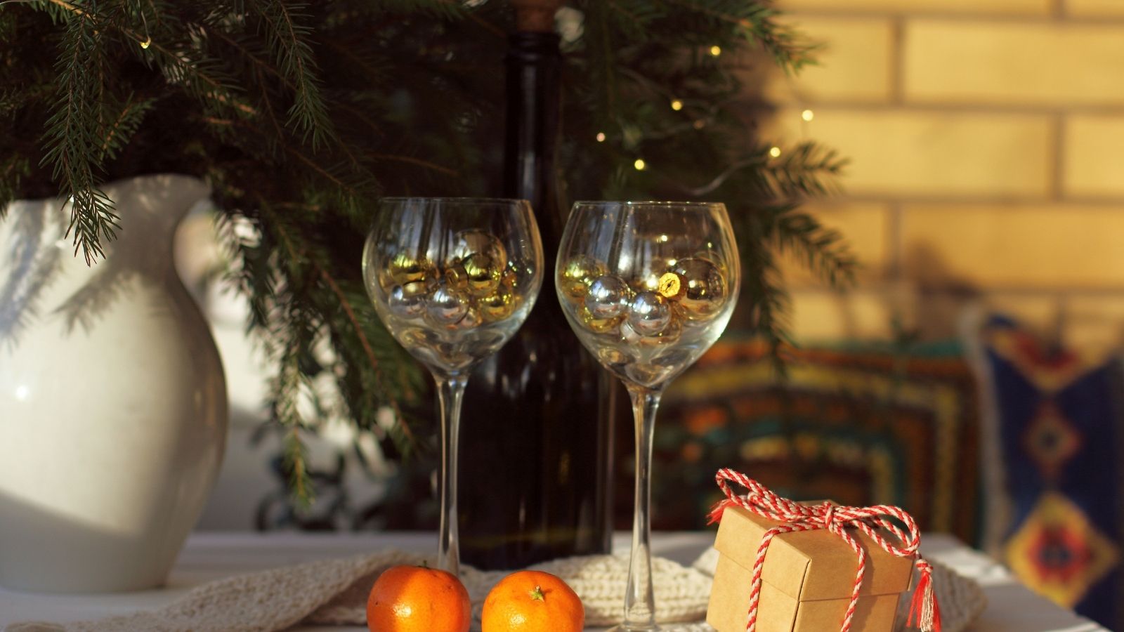 Winter Holidays With Wine Stock