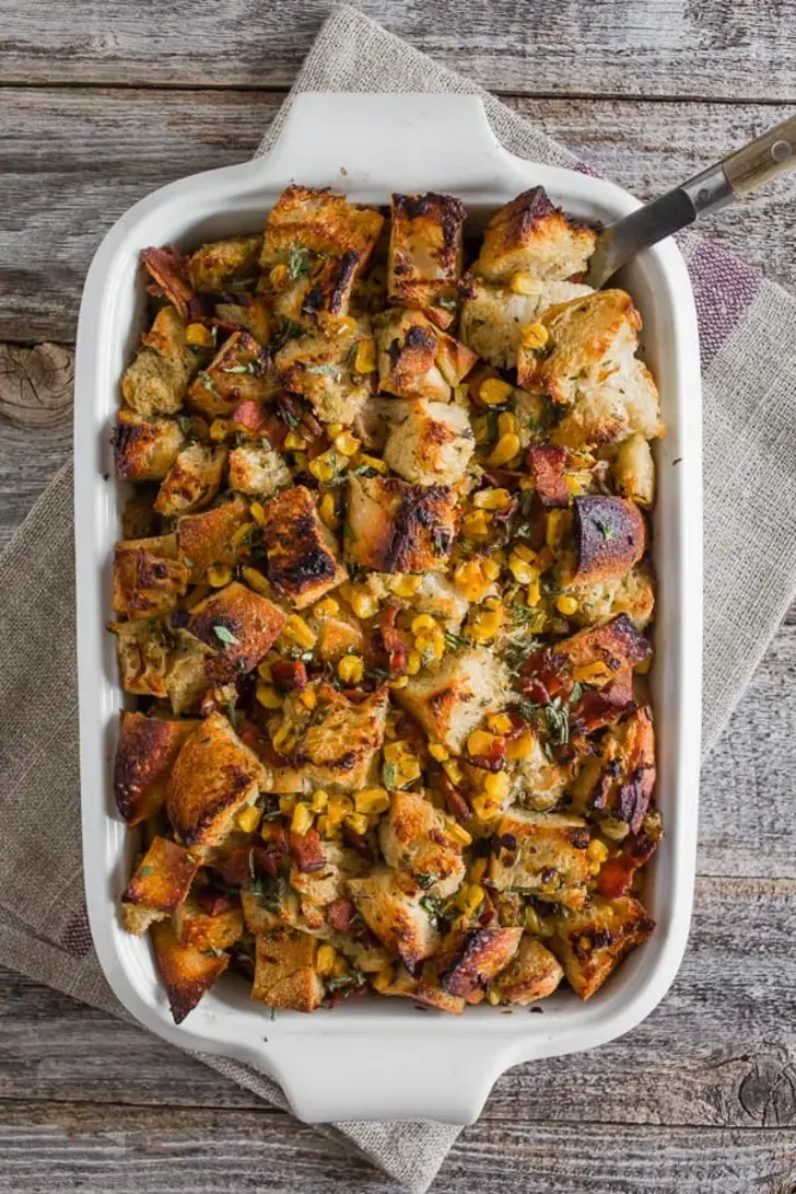 Bacon Corn Sourdough Stuffing