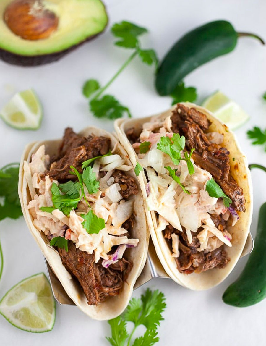 Barbacoa Tacos With Chipotle Slaw
