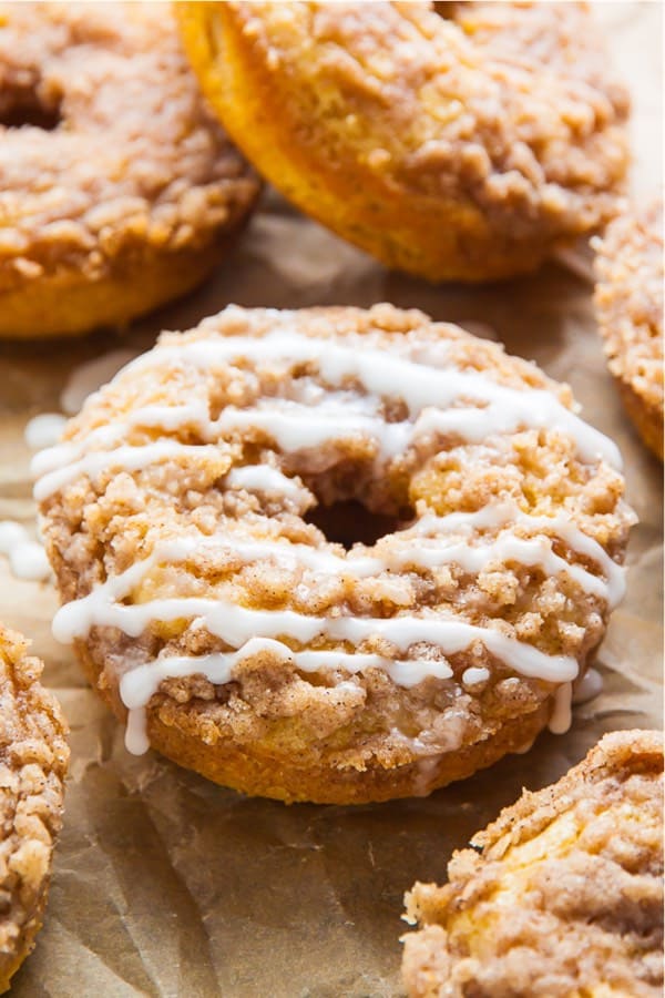 COFFEE CAKE DONUTS WITH VANILLA GLAZE
