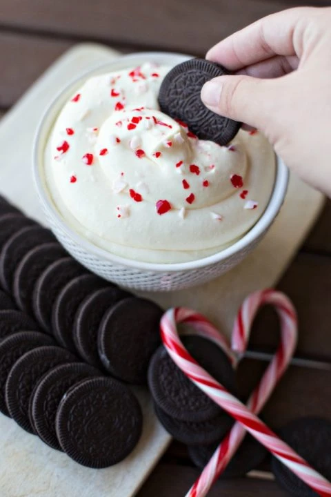 Candy Cane Cheesecake Dip