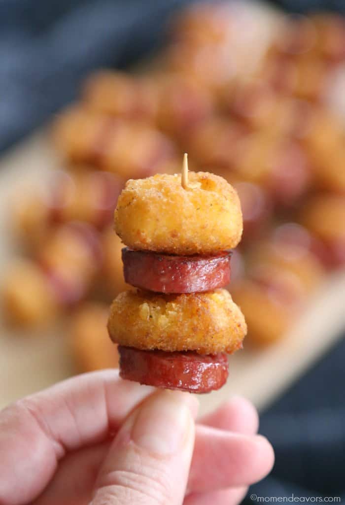 Cheese Curd and Sausage Skewers