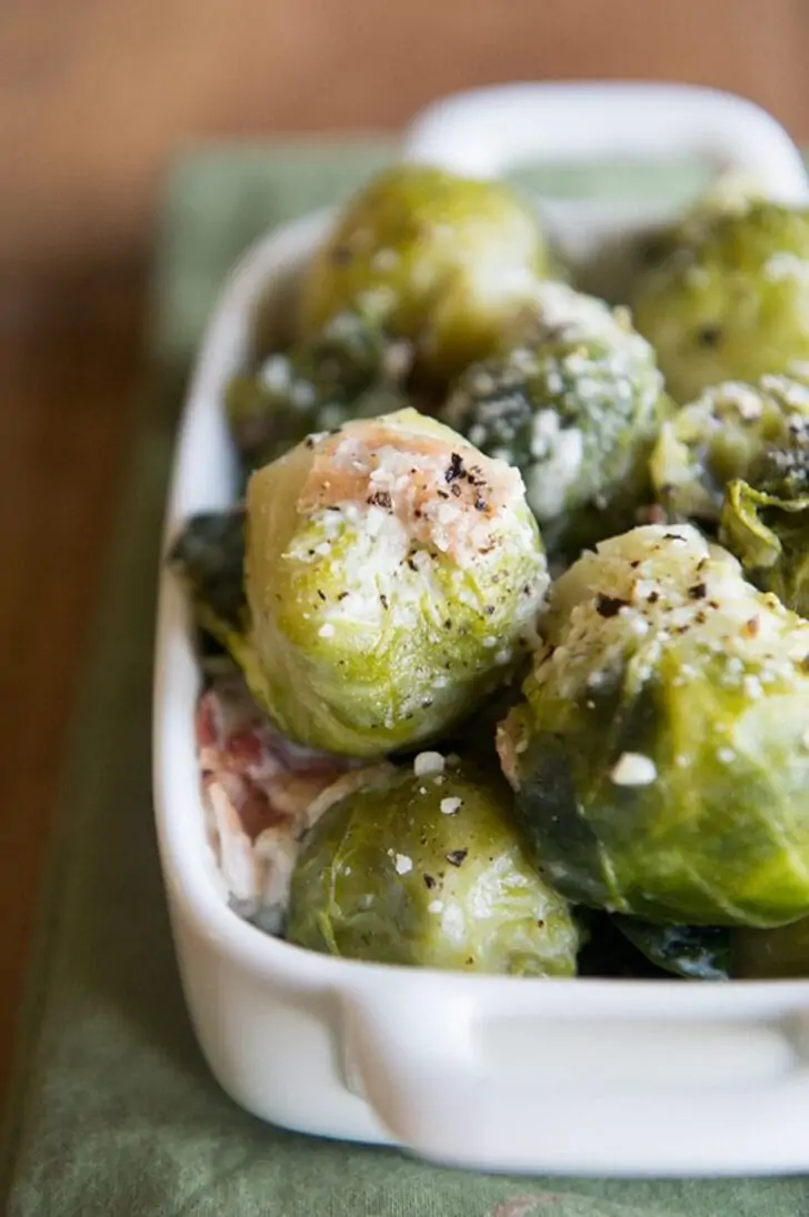 Cheesy Bacon Brussels Sprouts