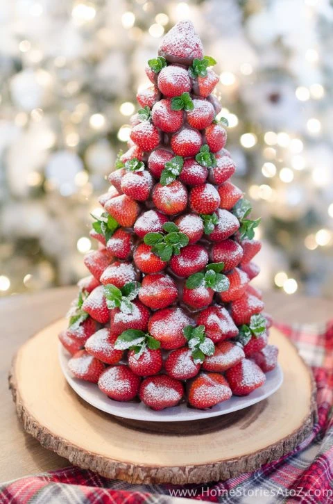 Chocolate Covered Strawberry Christmas Tree Idea
