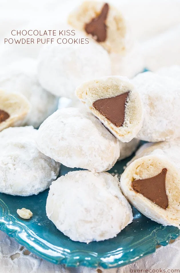 Chocolate Kiss Powder Puff Cookies