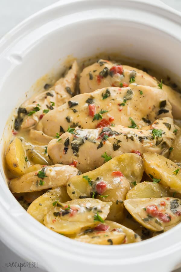 Creamy Italian Crockpot Chicken & Potatoes