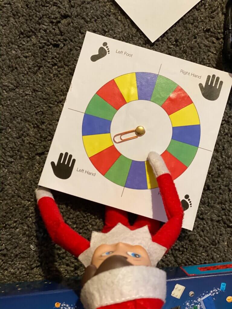Creative elf made a game of Twister!