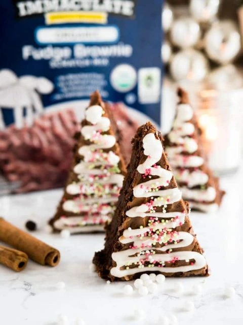 Easy Gingerbread Christmas Brownies