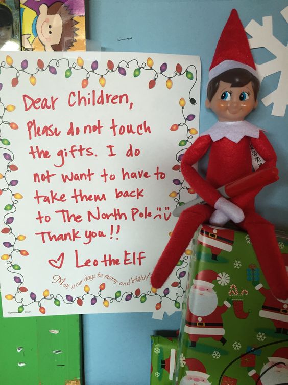 Elf Asking Kids To Not Touch The Gifts