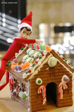 Elf Eating Gingerbread House from Simply Organized

