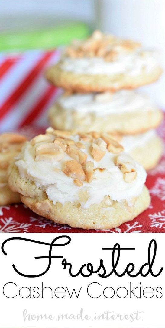 Frosted Cashew Cookies