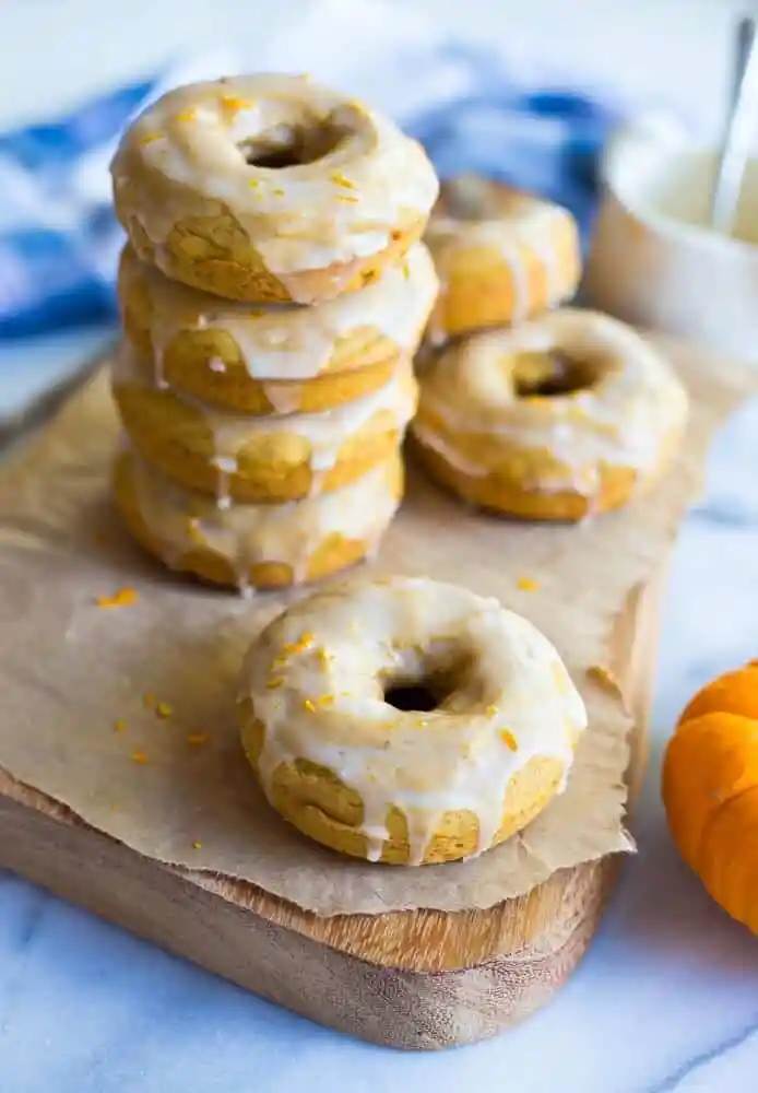 Gluten-Free Pumpkin Orange Glazed Doughnut