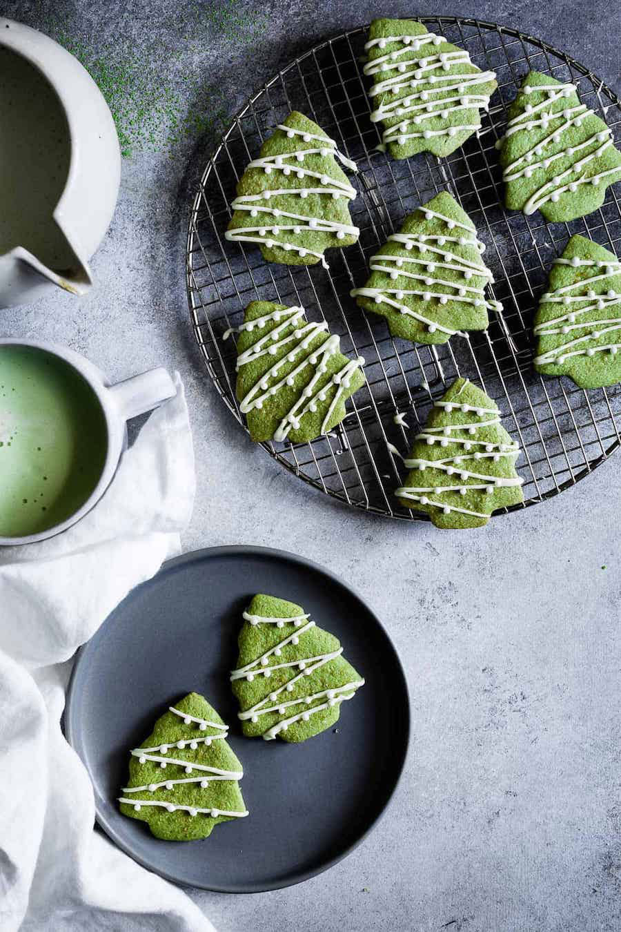 Gluten-Free White Chocolate Matcha Shortbread Cookies