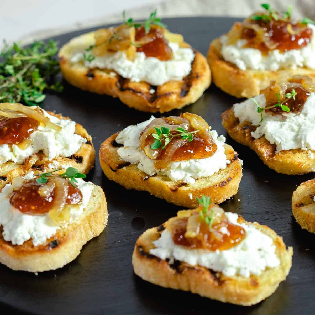 Goat Cheese and Fig Jam Crostini