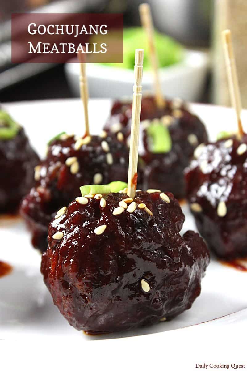 33 Best Toothpick Appetizers for a Party on a Budget 20 Gochujang Meatballs