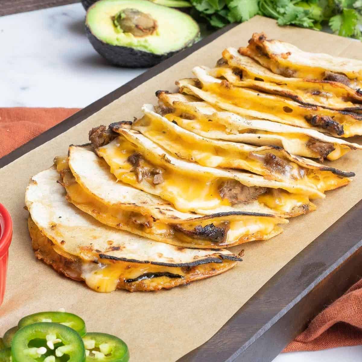 Grilled Carne Asada Corn Tortilla Quesadillas