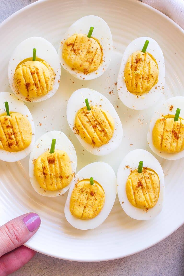 Halloween Pumpkin Deviled Eggs