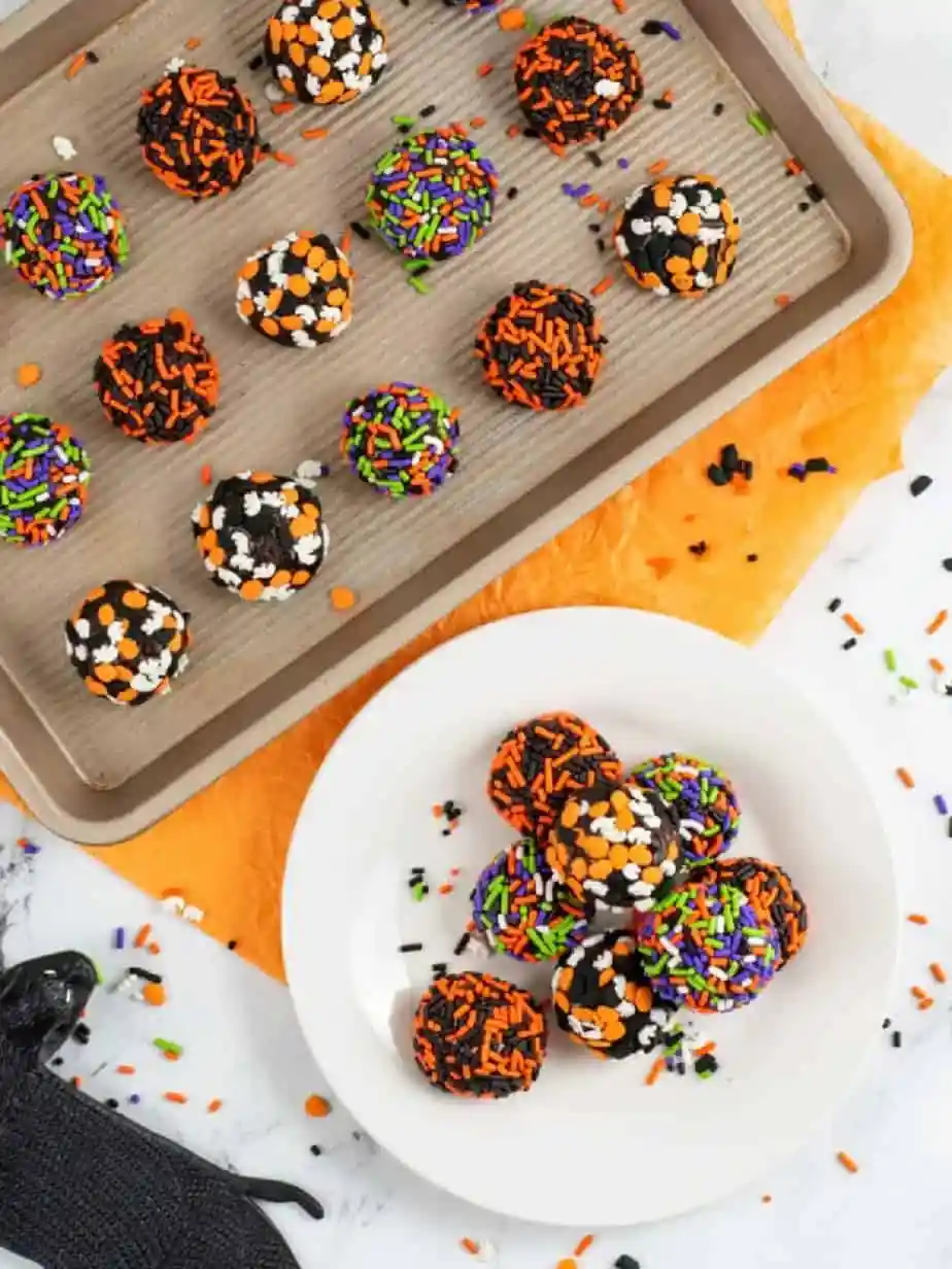 Halloween Truffle Brownie Bites Recipe