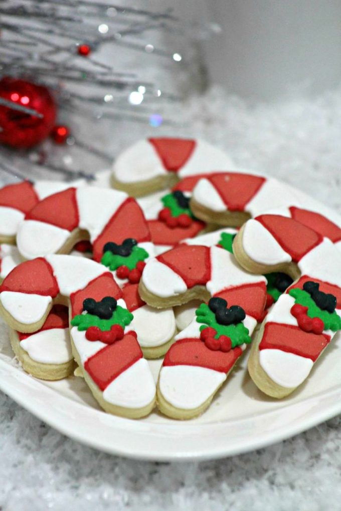 Hidden Mickey Candy Cane Cookies