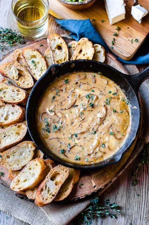 Hot Caramelized Onion Dip With Brie