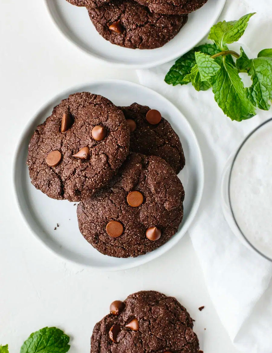 Mint Double Chocolate Chip Cookies