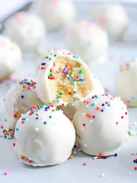 No-Bake Birthday Cake Truffles