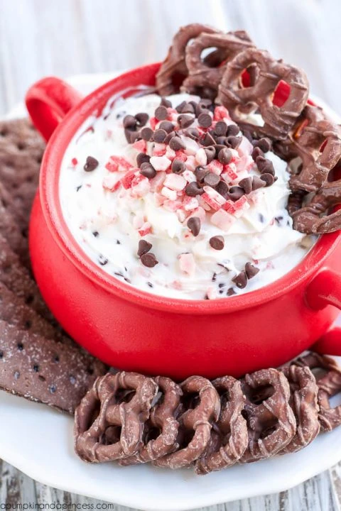 Peppermint Bark Cheesecake Dip