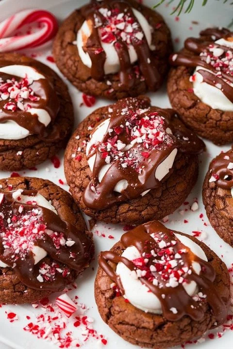 Peppermint Hot Chocolate Cookies