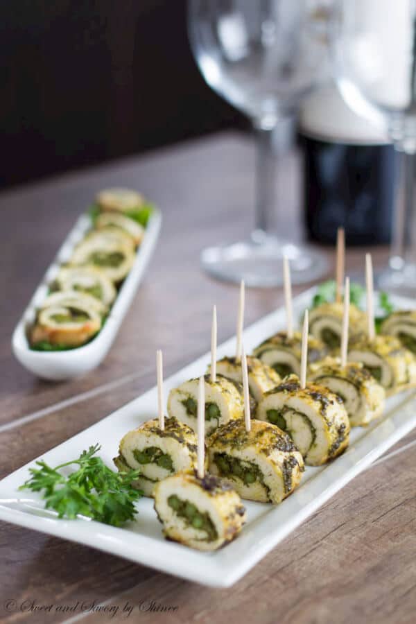 33 Best Toothpick Appetizers for a Party on a Budget 3 Pesto Chicken Rolls Asparagus