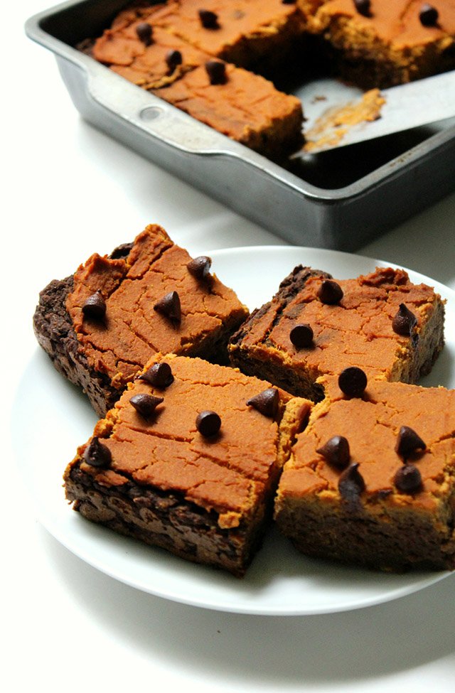 Pumpkin Peanut Butter Layer Brownies