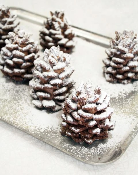 Quick And Easy Snowy Chocolate Pinecones