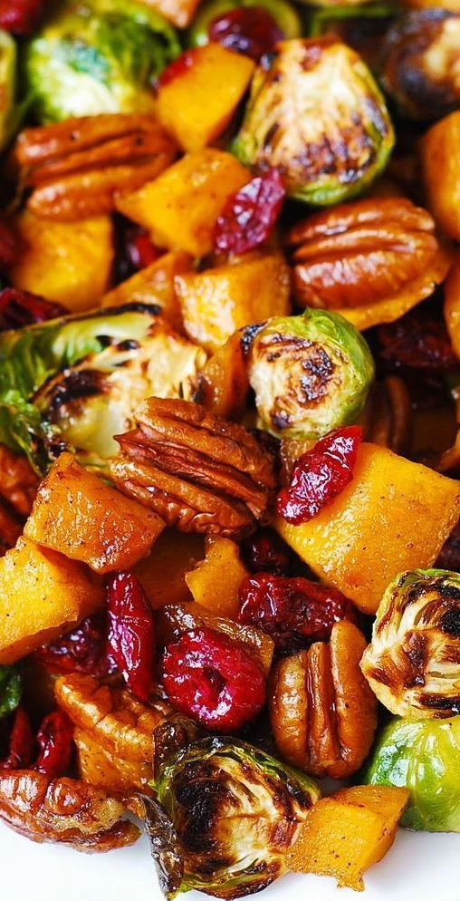 Roasted Butternut Squash & Brussels Sprouts