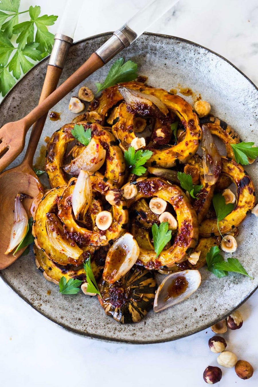 Roasted Delicata Squash with Hazelnuts