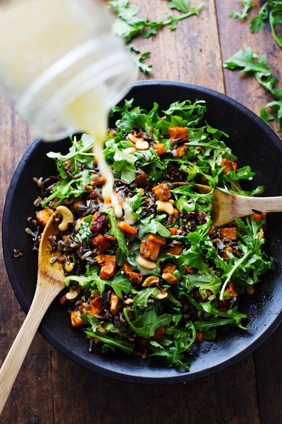 Roasted Sweet Potato, Wild Rice, and Arugula Salad