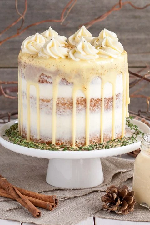 Rum Spiked Eggnog Cake