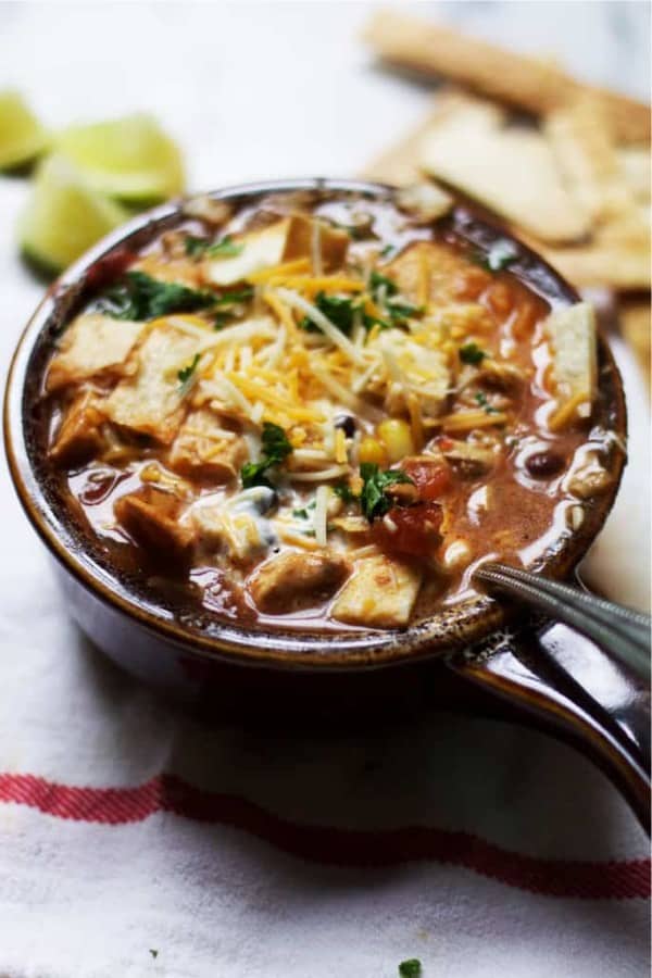 SLOW COOKER CHICKEN TORTILLA SOUP
