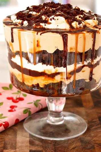 Salted Caramel And Chocolate Brownie Trifle