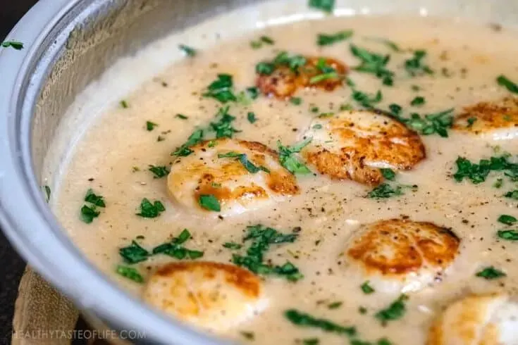 Scallops in a Dairy-Free Cream Sauce