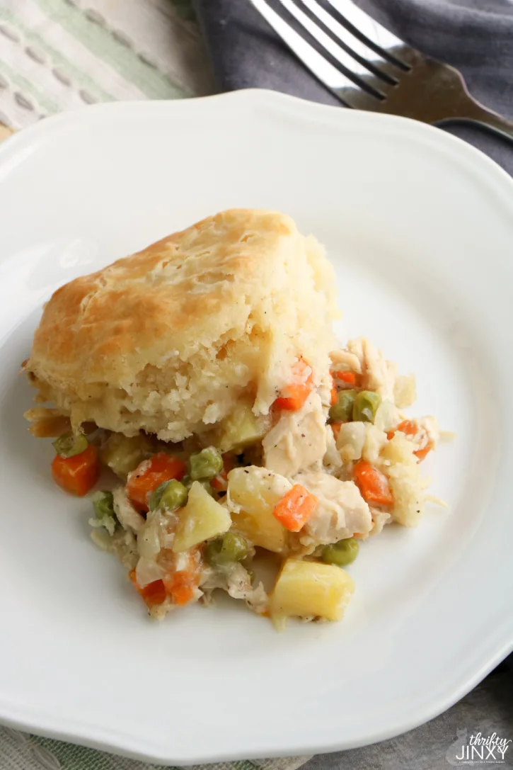 Skillet Turkey Pot Pie with Biscuit Topping